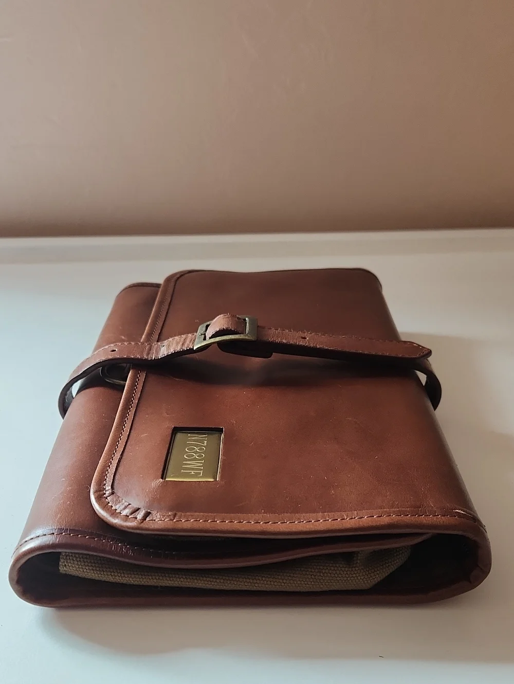 Things Remembered N788WF Brown Leather Travel Organizer Clutch Portfolio Unisex